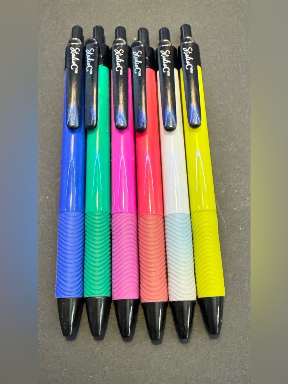 Studio C Multicolor Ballpoint Pen Pack - Blue, Green, Pink, Red, White, Yellow